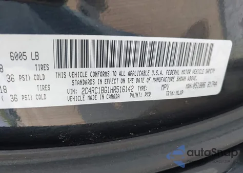 2017 Chrysler Pacifica Touring L from USA, damaged, VIN 2C4RC1BG1HR516142